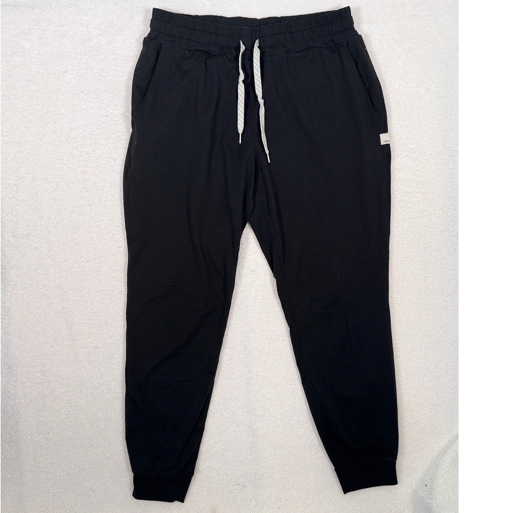 Vuori Women Performance Joggers Black L Tag Removed Stretch Athleisure Sweatpant